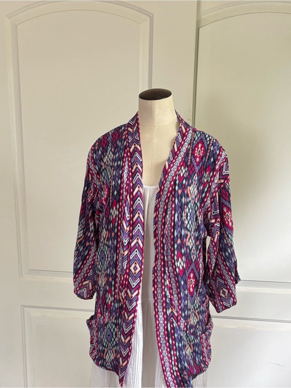 Cotton On Multicolor Aztec-Style Open Jacket